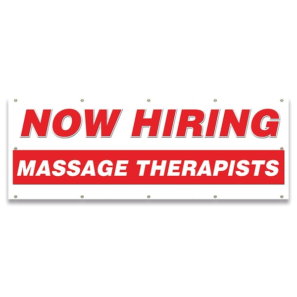 Now Hiring Massage Therapists Banner Apply Inside Accepting Application Single Sided